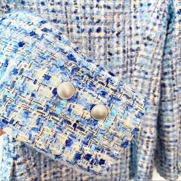 L'AGENCE Blue Tweed Blazer - Picture 12 of 13